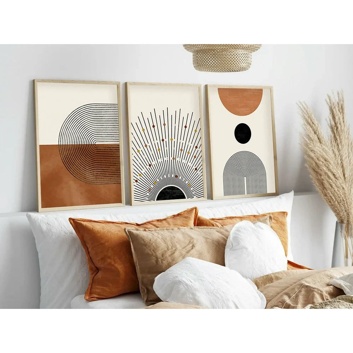 Set 3 tablouri HUHU198, multicolor, MDF, 50x35 cm