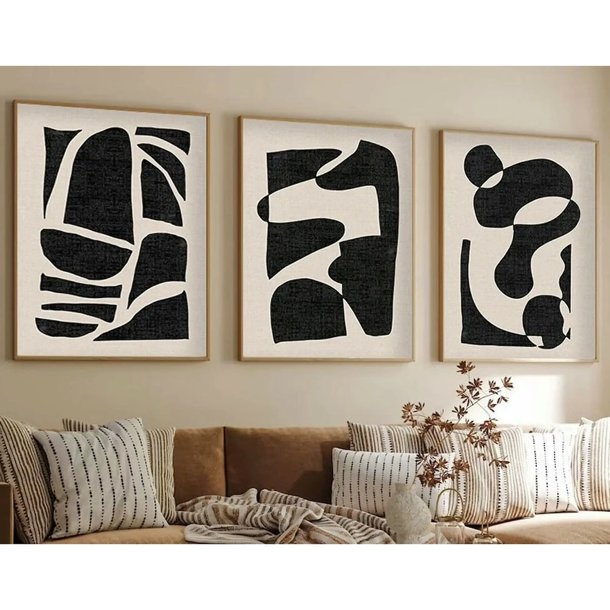 Set 3 tablouri HUHU201, multicolor, MDF, 50x70 cm
