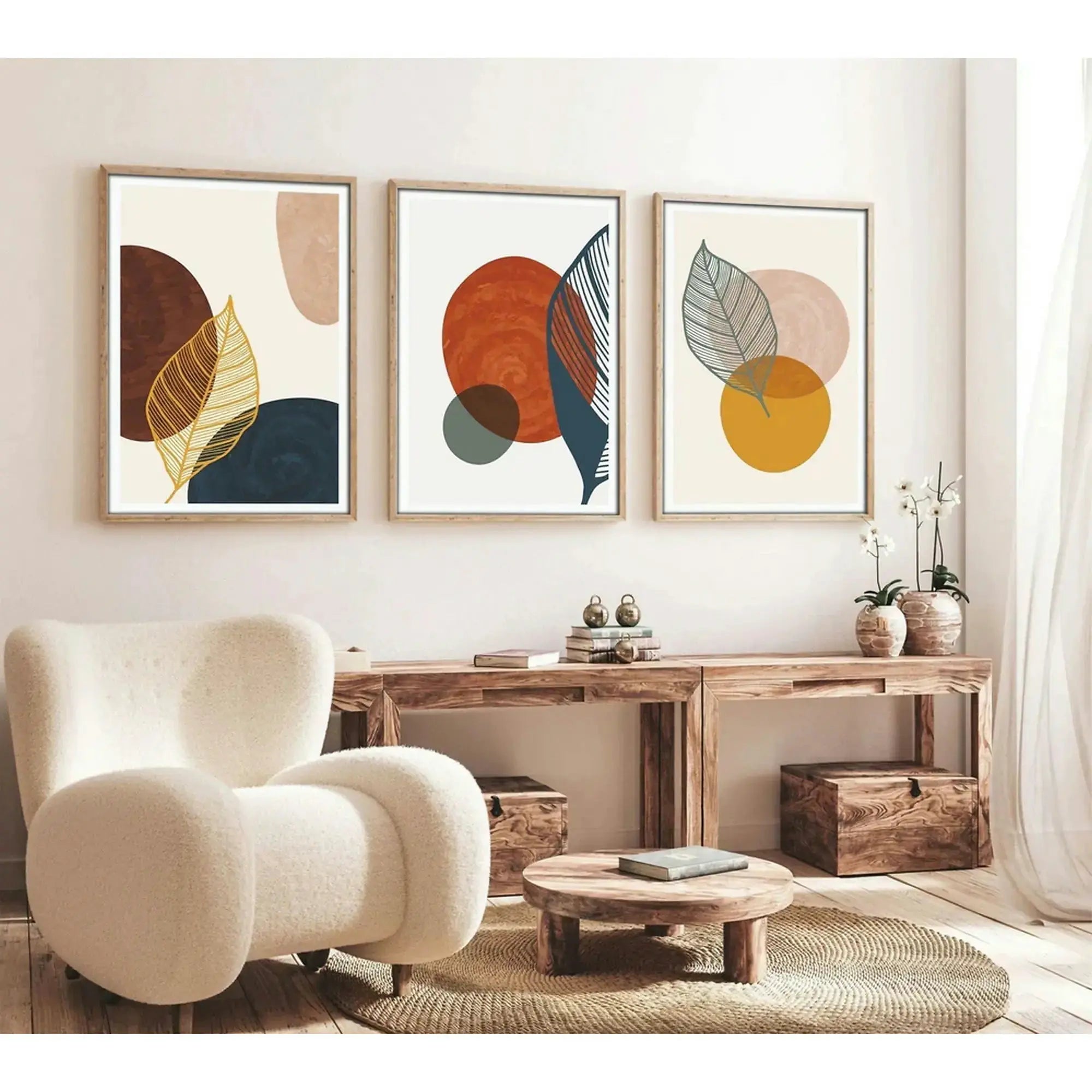 Set 3 tablouri HUHU209, multicolor, 20x30 cm