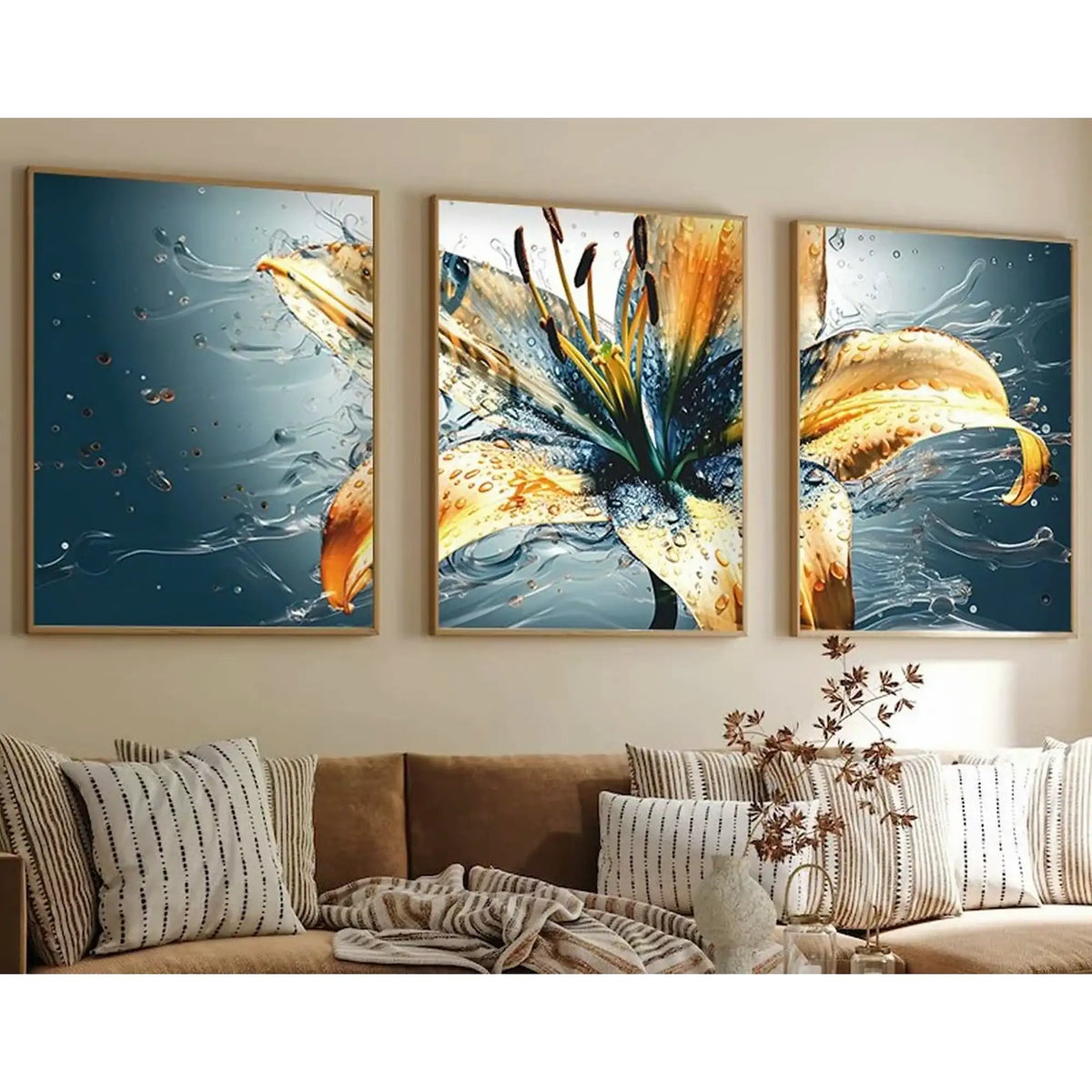 Set 3 tablouri HUHU219, multicolor, MDF, 50x70 cm