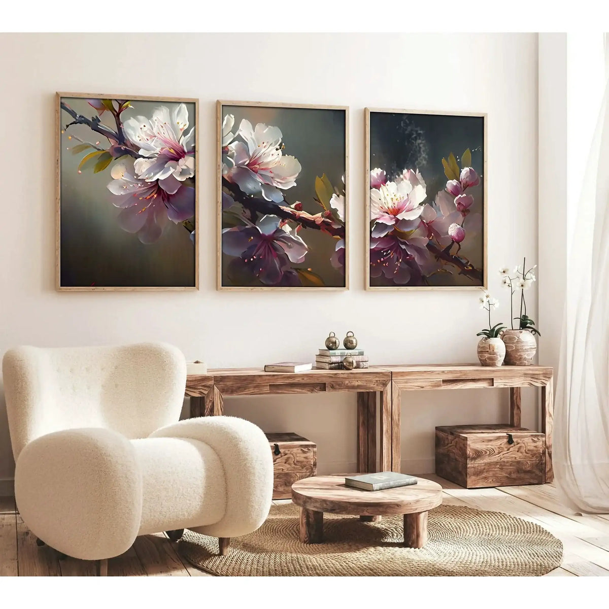 Set 3 tablouri HUHU222, multicolor, MDF, 50x70 cm