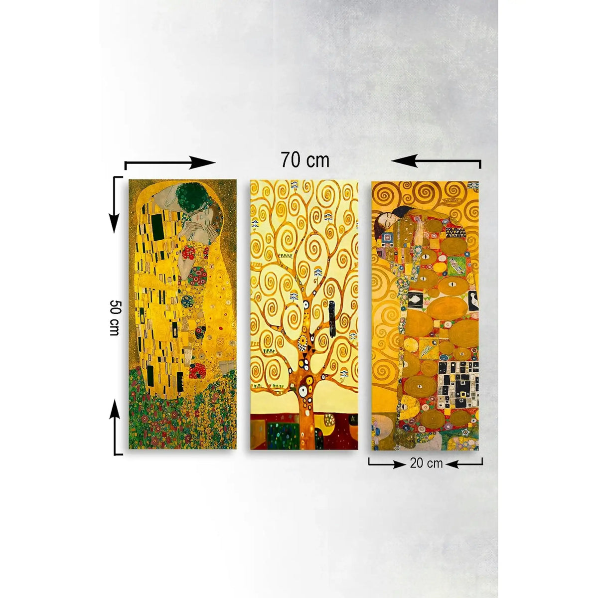 Set 3 tablouri MDF0067, multicolor, MDF, 20x50 cm