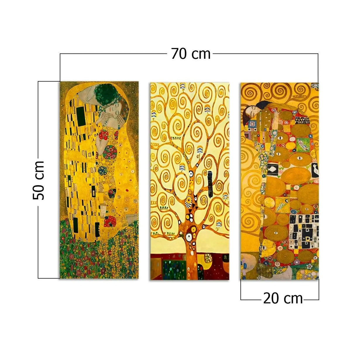 Set 3 tablouri MDF0067, multicolor, MDF, 20x50 cm