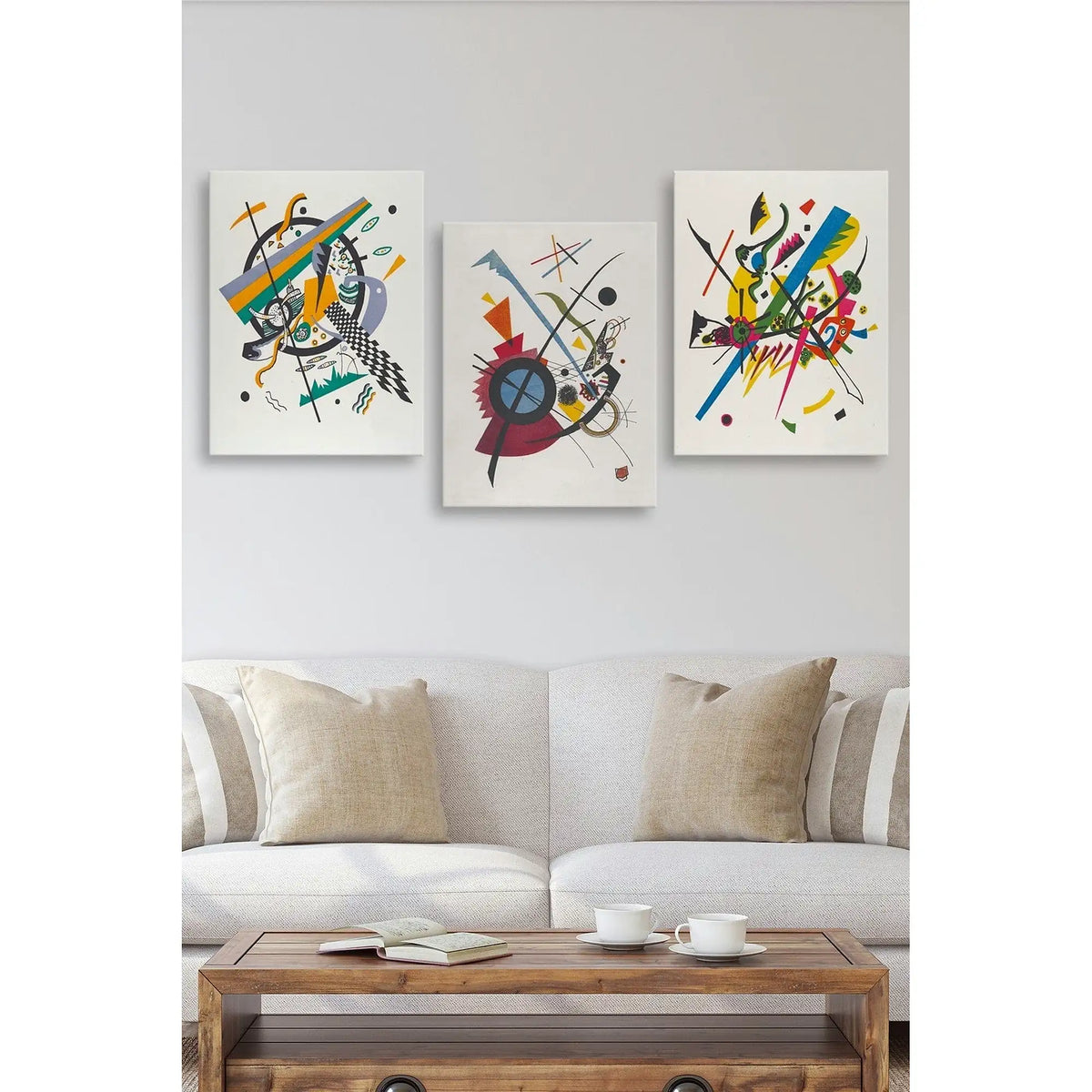 Set 3 tablouri MDF0098, multicolor, 30x40 cm