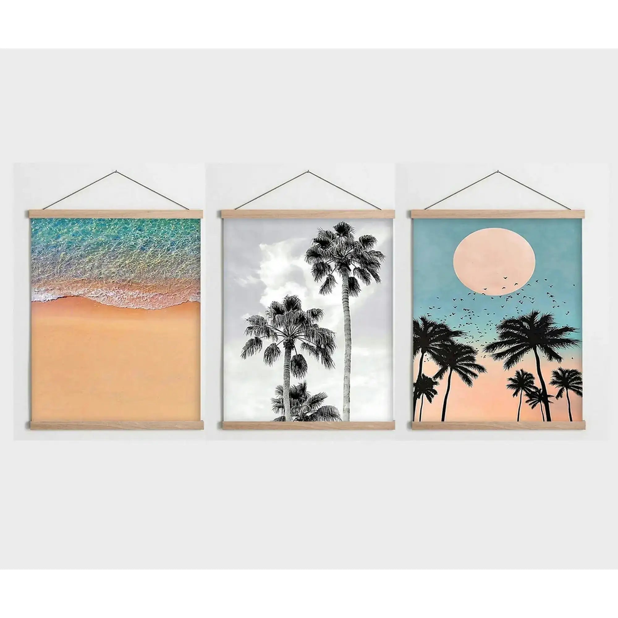 Set 3 tablouri SRG09, multicolor, panza, 40x60 cm