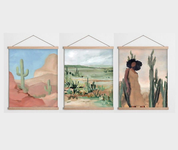 Set 3 tablouri SRG23, multicolor, panza, 40x60 cm