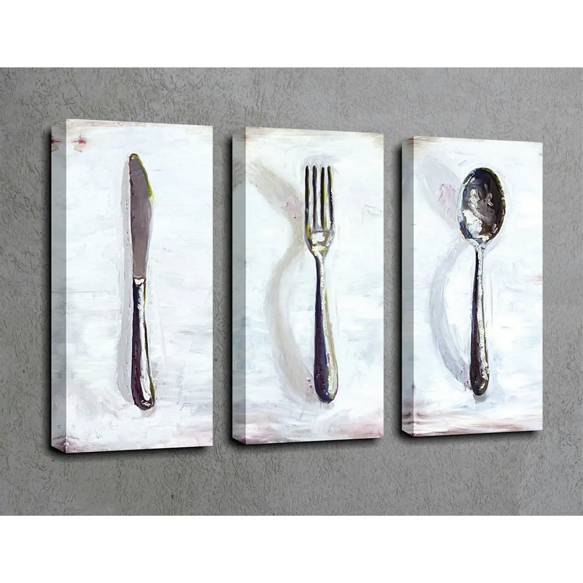 Set 3 tablouri UC032, gri, panza, 20x45 cm
