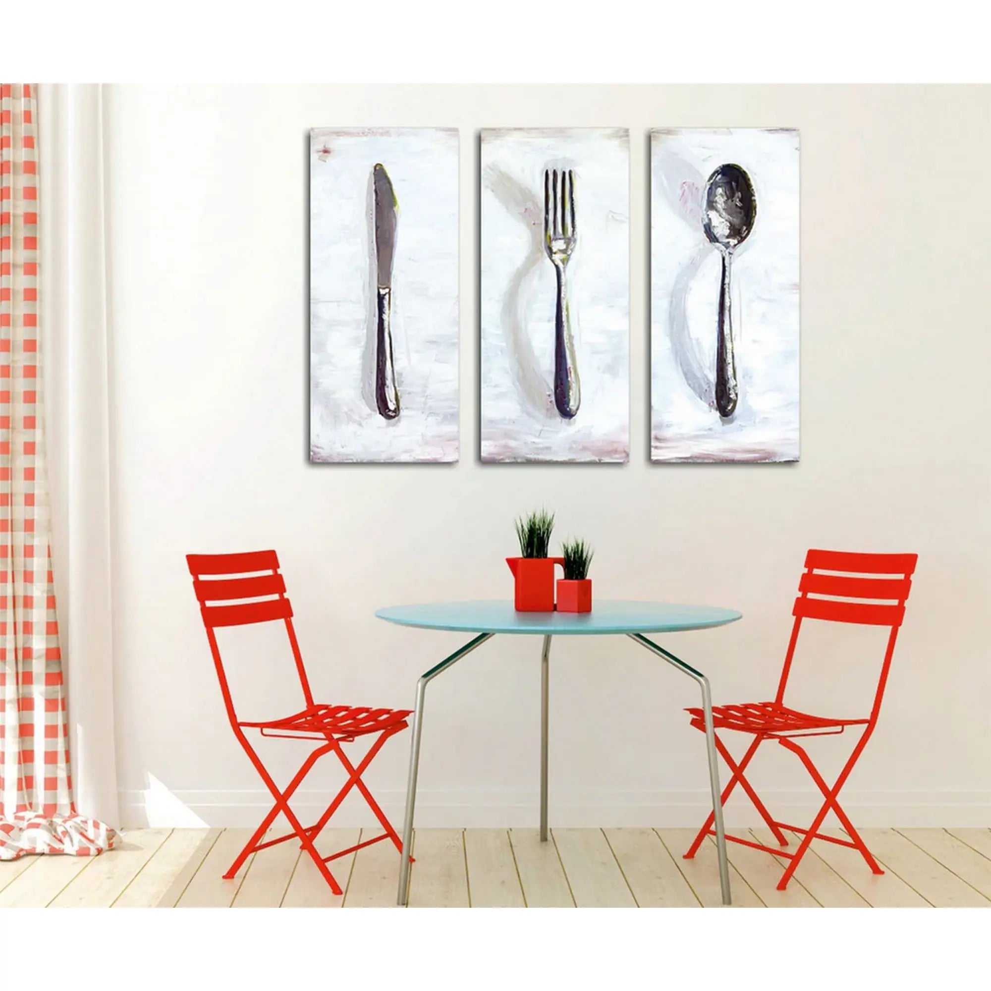 Set 3 tablouri UC032, gri, panza, 20x45 cm