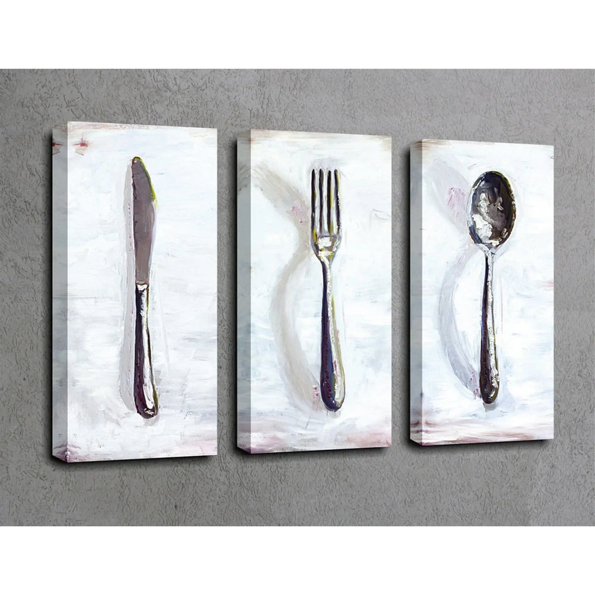 Set 3 tablouri UC032, gri, panza, 20x45 cm