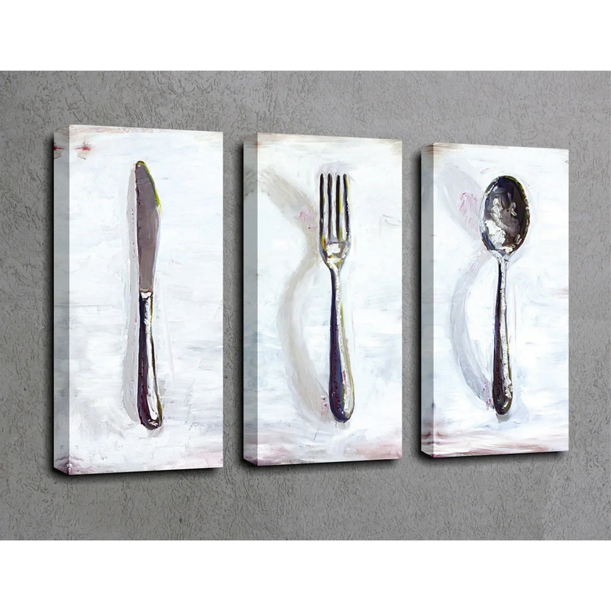Set 3 tablouri UC032, gri, panza, 20x45 cm