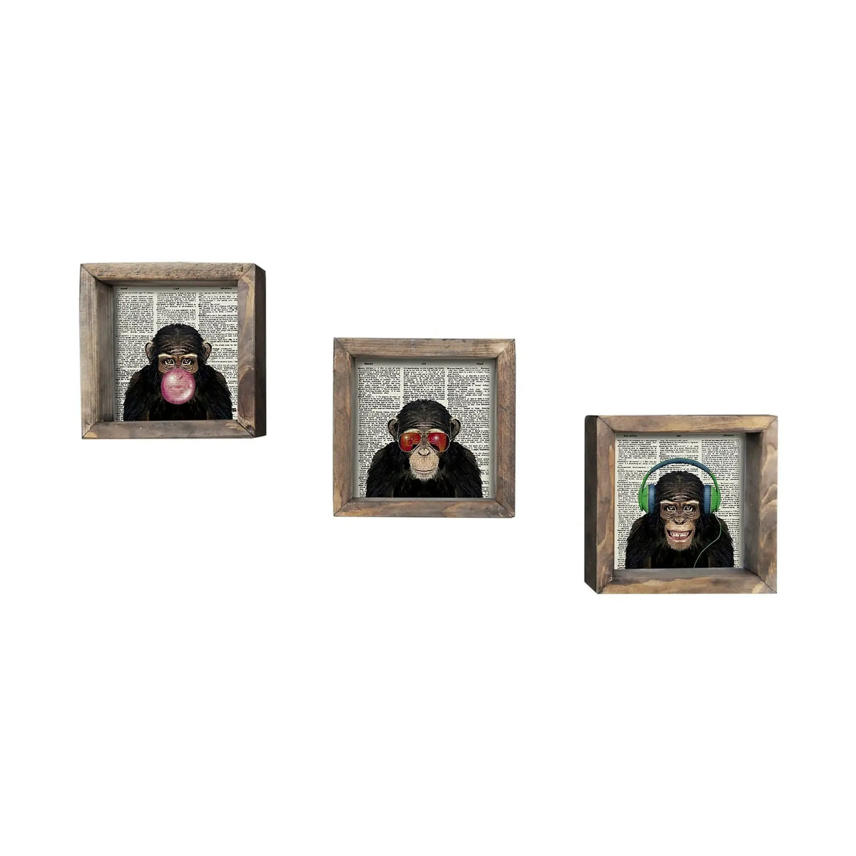 Set 3 tablouri UKZM011, multicolor, MDF
