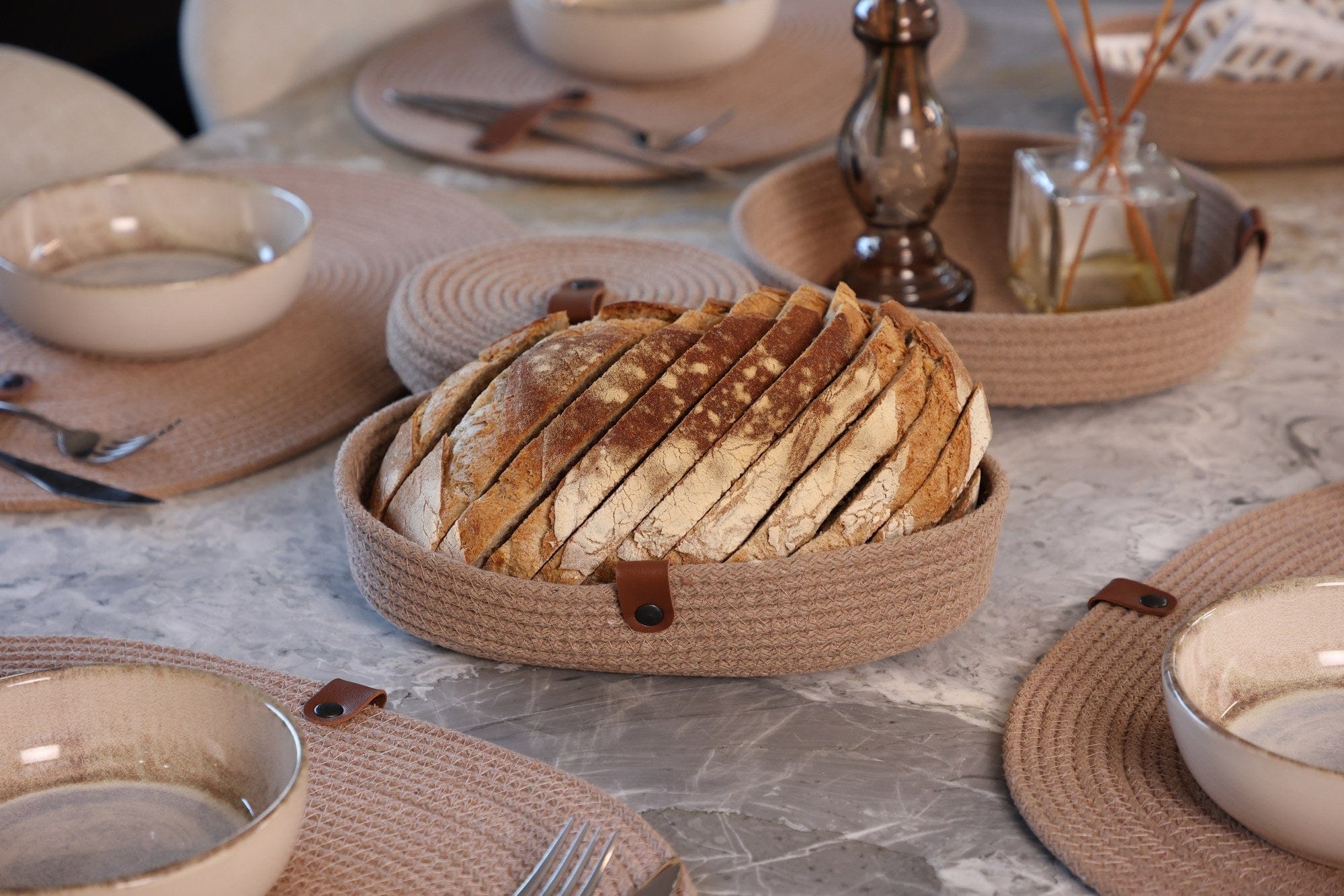 Set 4 cosuri JUT04003328D, bej, bumbac