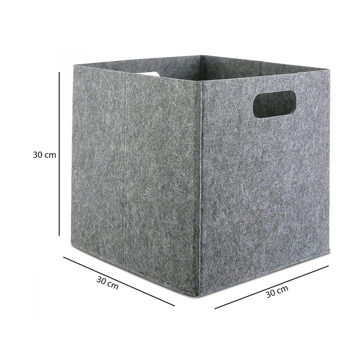 Set 4 cutii HMY-6356, gri, pasla, 24x24x24 cm