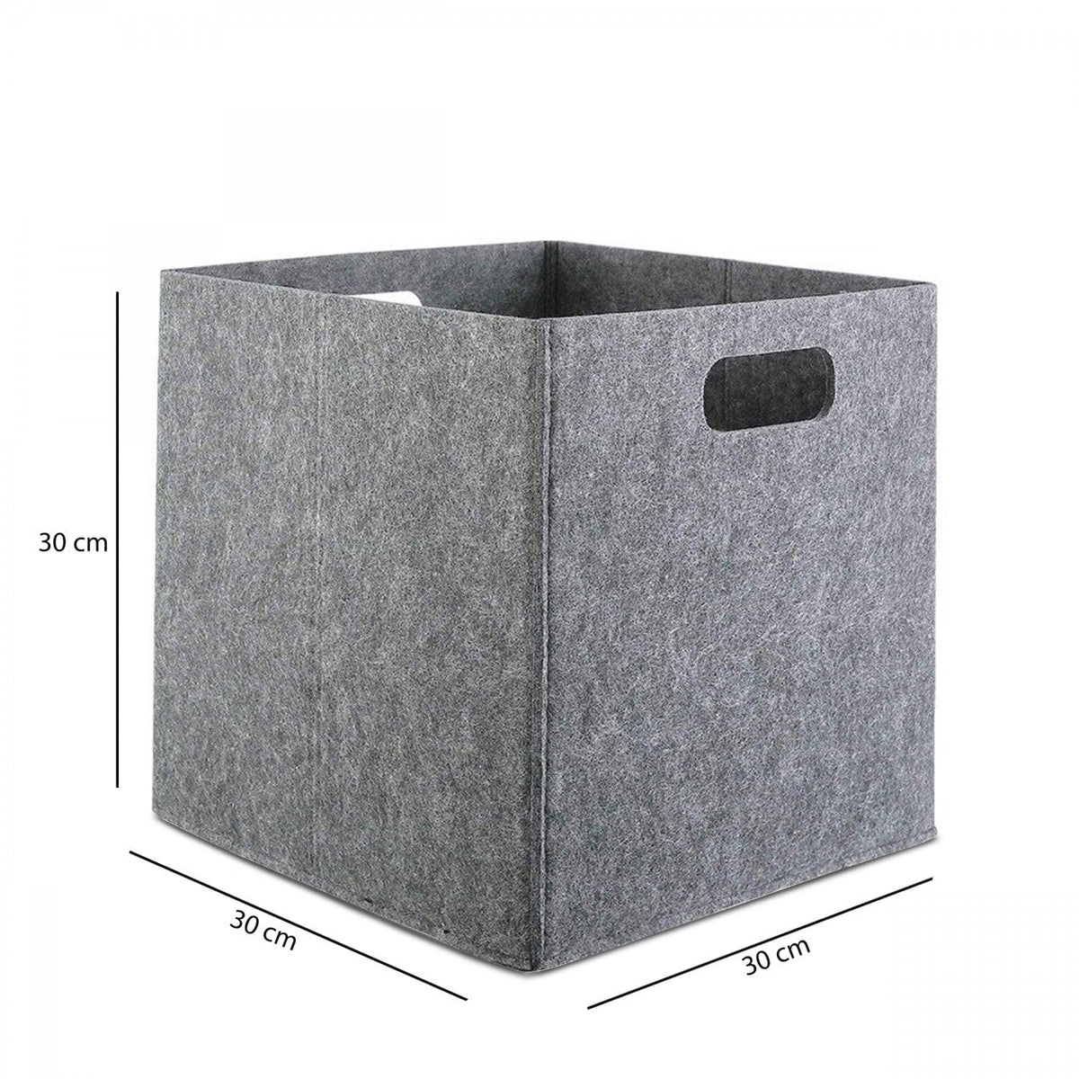Set 4 cutii HMY-6356, gri, pasla, 24x24x24 cm