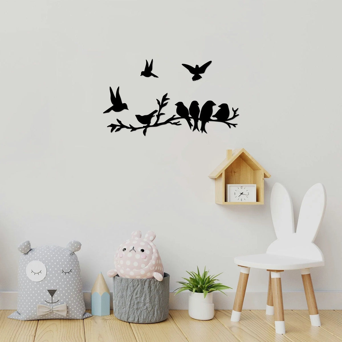 Set 4 decoratiuni 899SKL2532, negru, metal