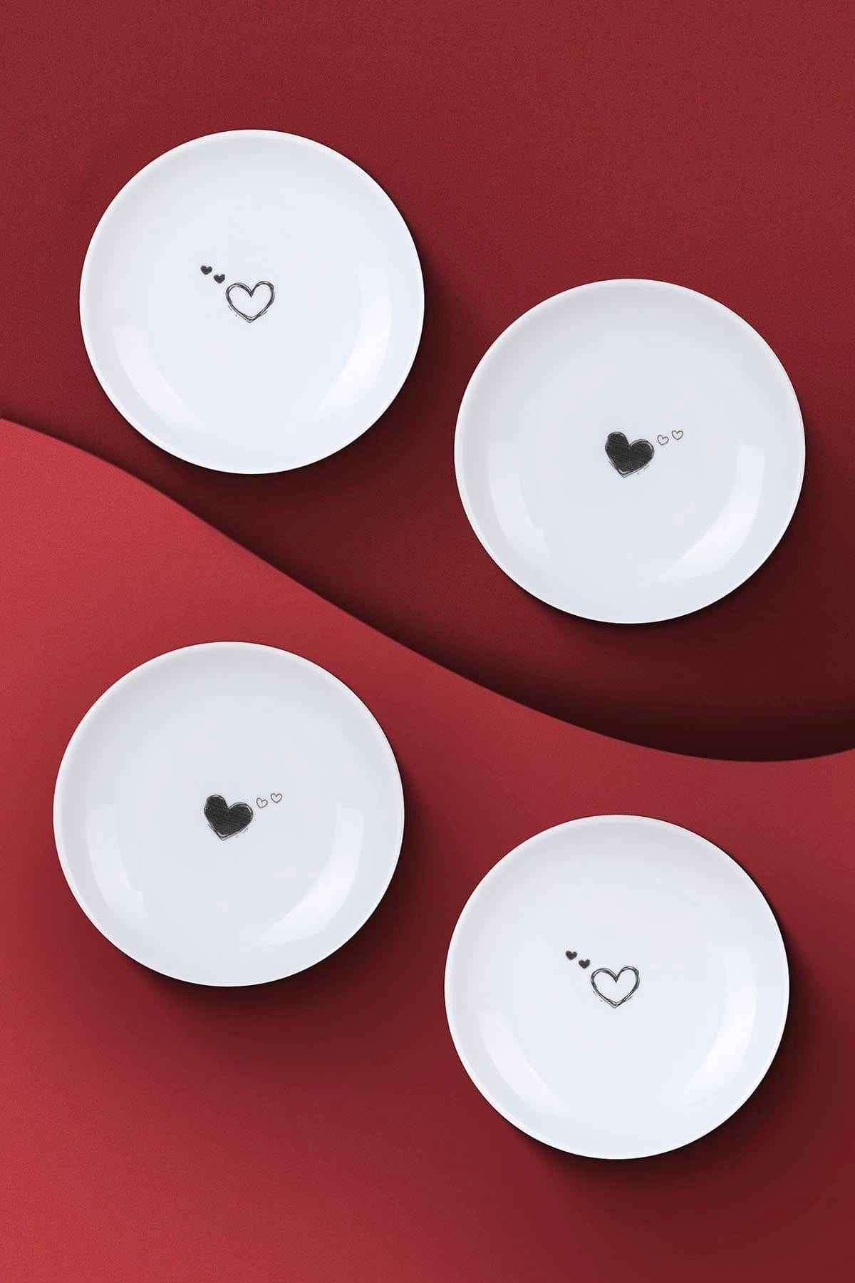 Set 4 farfurii desert 710KTP3641, alb, portelan, 10 cm