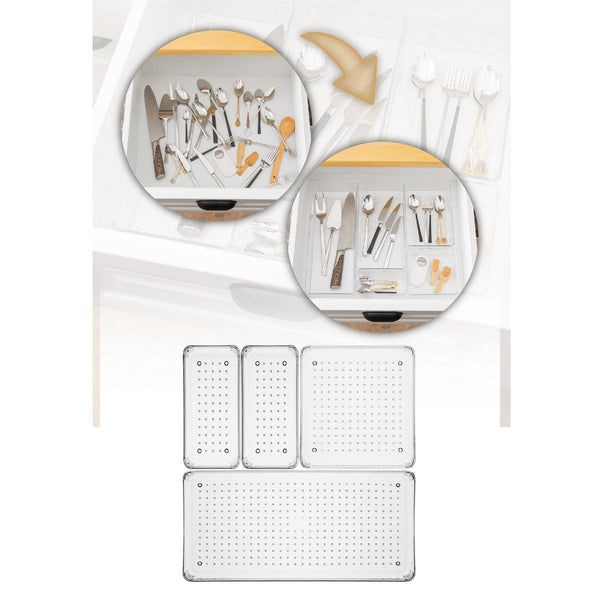 Set 4 organizatoare 992FRM1208, transparent, plastic