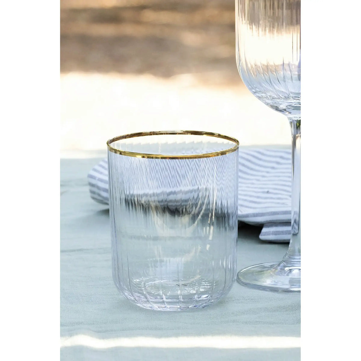 Set 4 pahare ADORE, auriu/transparent, sticlă, 350 ml