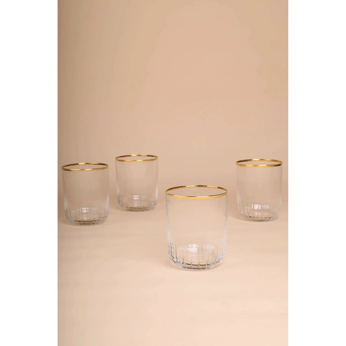 Set 4 pahare ADORE, auriu/transparent, sticlă, 350 ml