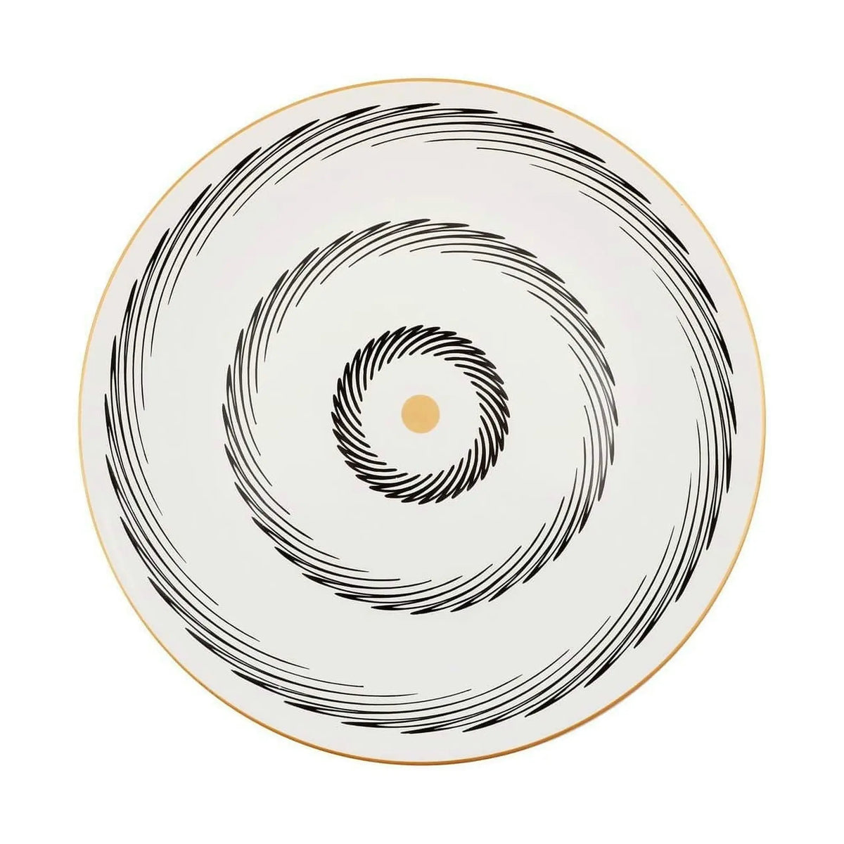 Set 4 platouri 275KRM1345, alb/negru, ceramica, 25x4 cm