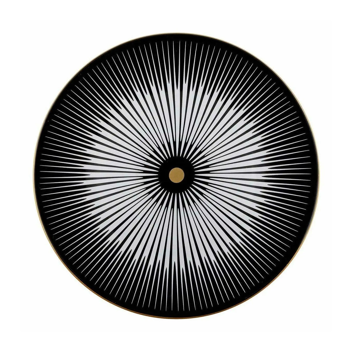 Set 4 platouri 275KRM1345, alb/negru, ceramica, 25x4 cm