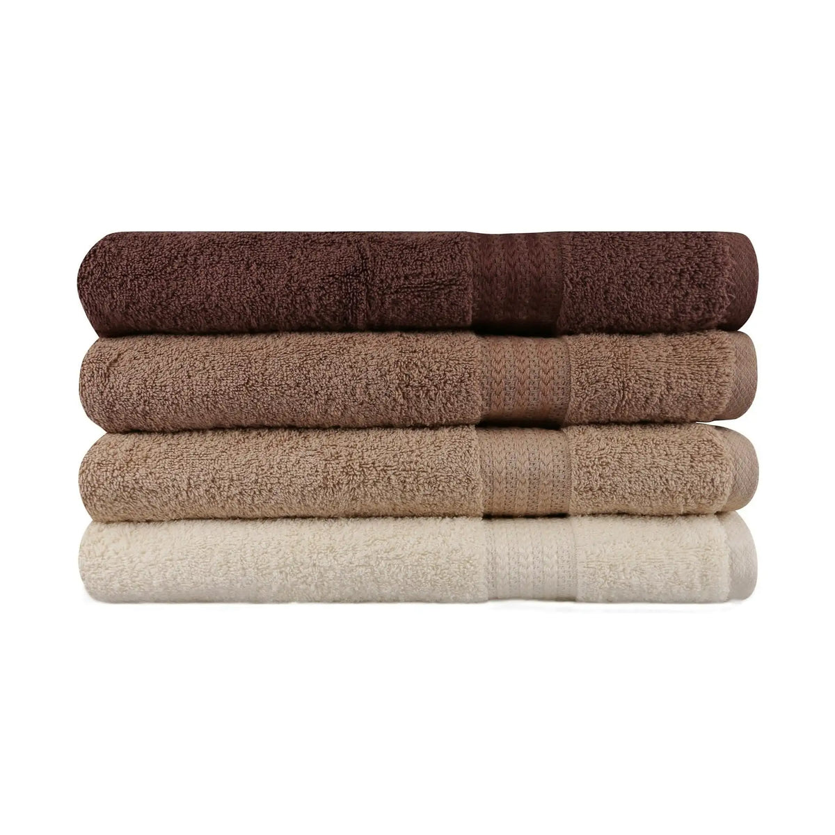 Set 4 prosoape baie RAINBOW, maro/crem, bumbac, 70x140 cm