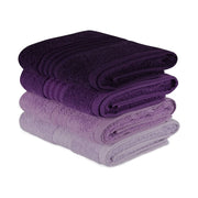 Set 4 prosoape baie RAINBOW, mov, bumbac, 50x90 cm