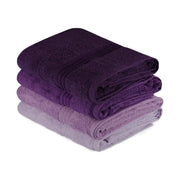 Set 4 prosoape baie RAINBOW, mov, bumbac, 70x140 cm