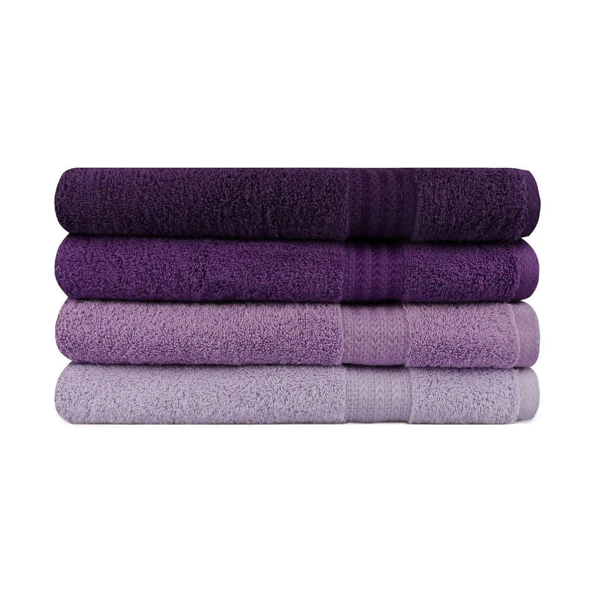Set 4 prosoape baie RAINBOW, mov, bumbac, 70x140 cm