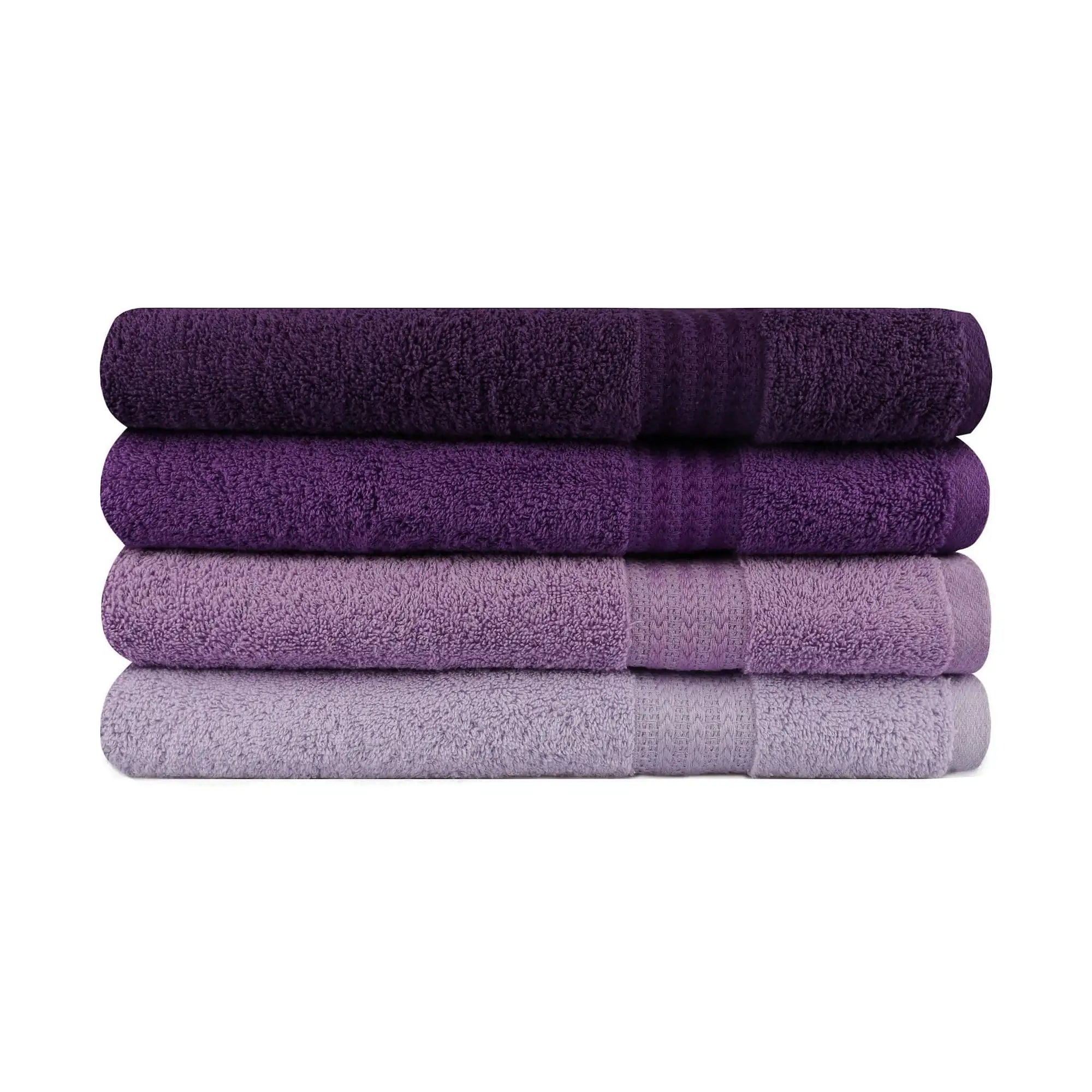 Set 4 prosoape baie RAINBOW, mov, bumbac, 70x140 cm