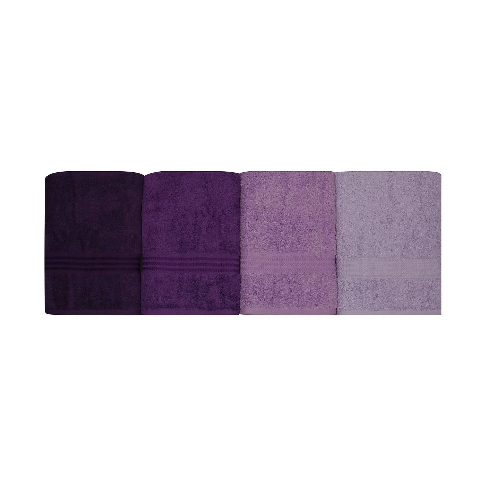 Set 4 prosoape baie RAINBOW, mov, bumbac, 70x140 cm