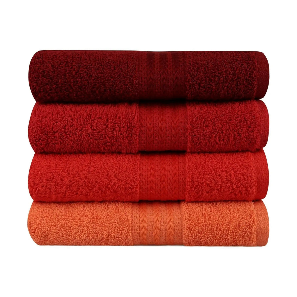 Set 4 prosoape baie RAINBOW, rosu, bumbac, 50x90 cm