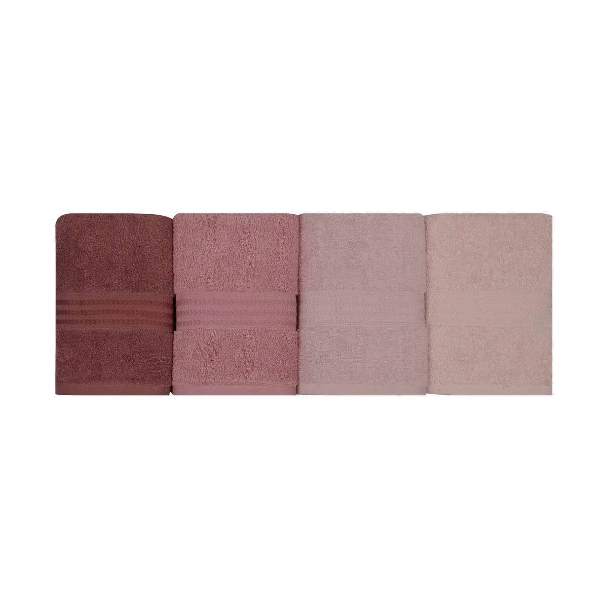 Set 4 prosoape baie RAINBOW, roz, bumbac, 50x90 cm