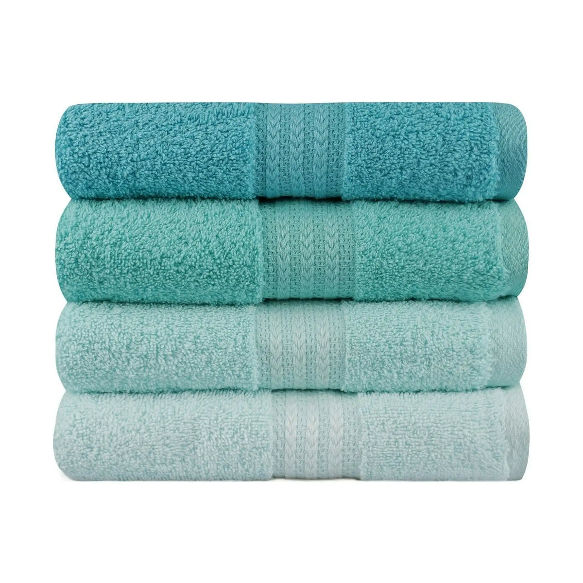 Set 4 prosoape baie RAINBOW, turcoaz, bumbac, 50x90 cm