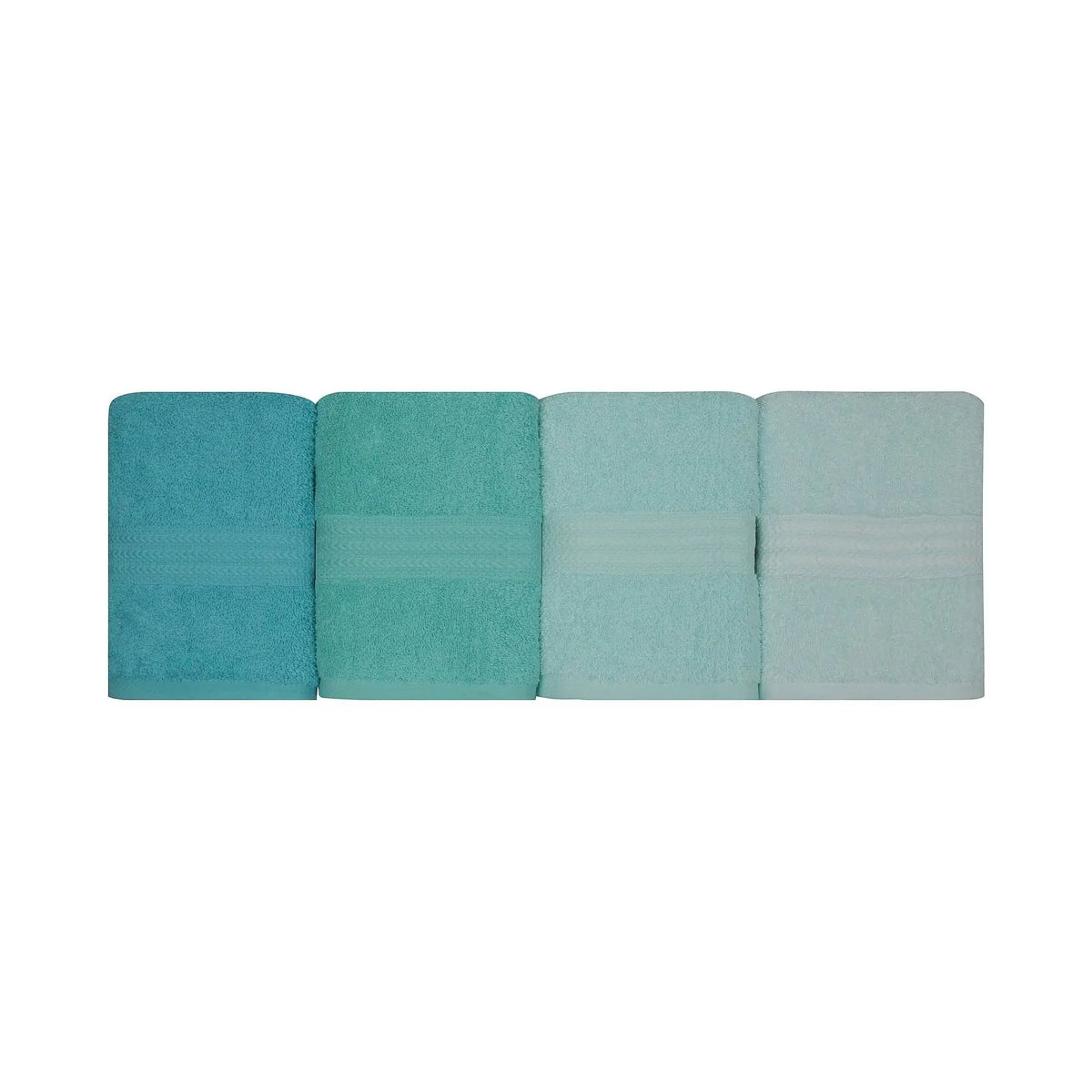 Set 4 prosoape baie RAINBOW, turcoaz, bumbac, 50x90 cm