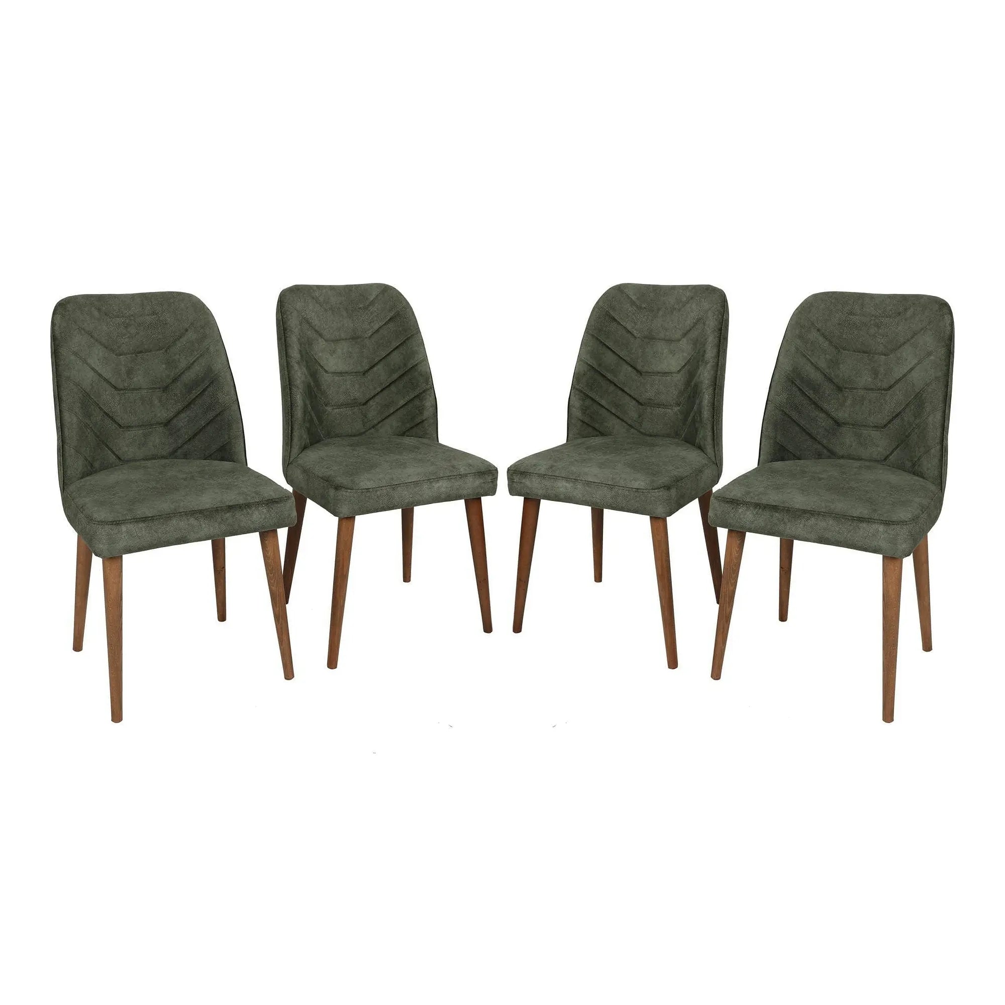 Set 4 scaune DALLAS 558 V4, verde/nuc, stofa catifelata/metal, 50x49x90 cm