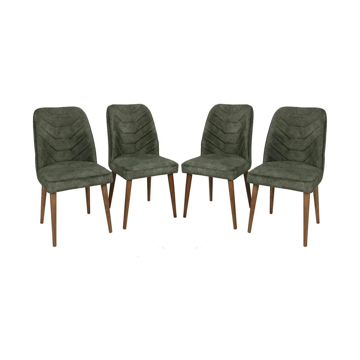 Set 4 scaune DALLAS 558 V4, verde/nuc, stofa catifelata/metal, 50x49x90 cm