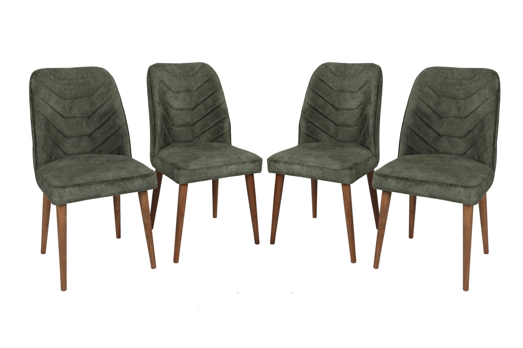 Set 4 scaune DALLAS 558 V4, verde/nuc, stofa catifelata/metal, 50x49x90 cm