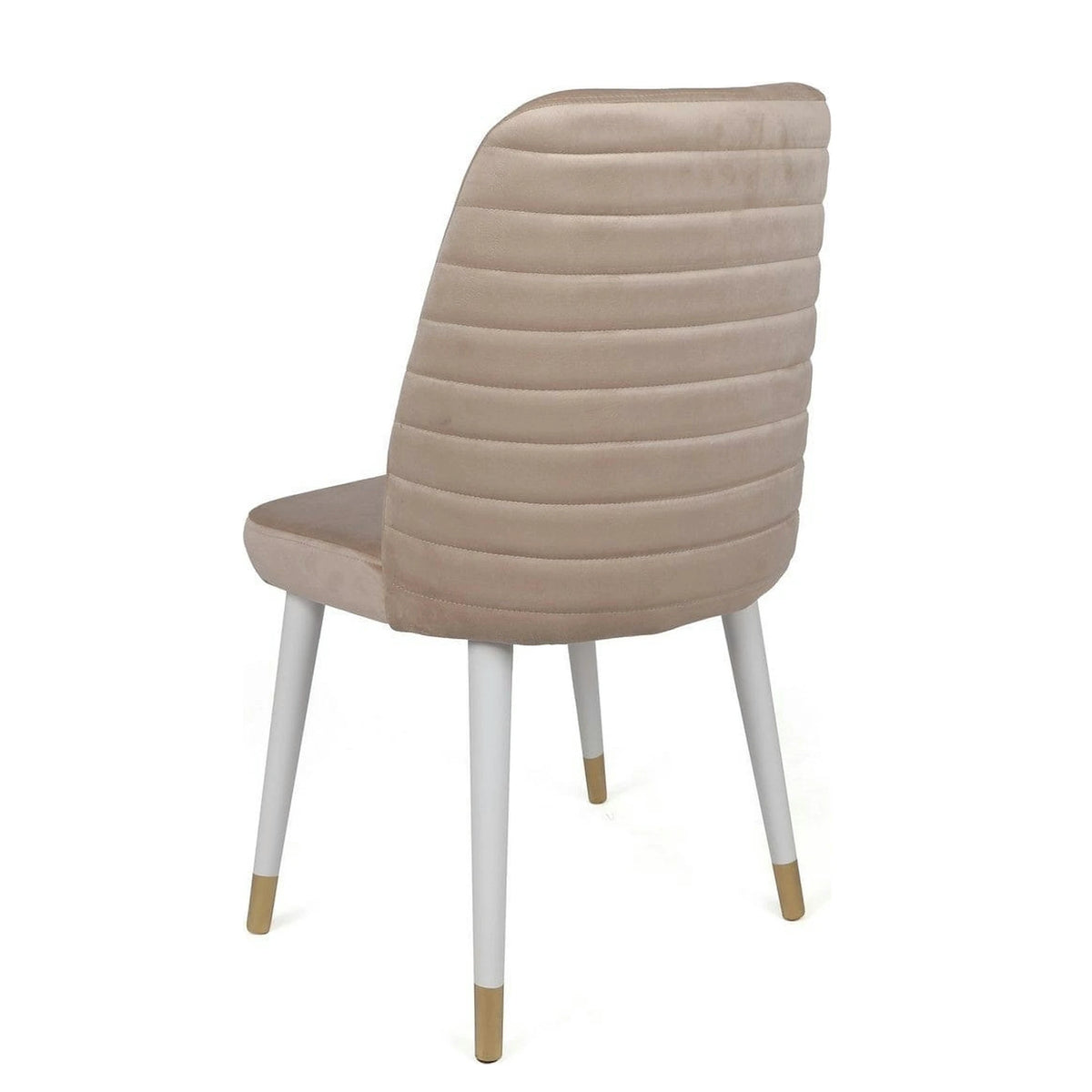 Set 4 scaune HUGO-407 V4, bej/alb, stofa catifelata/metal, 50x49x90 cm