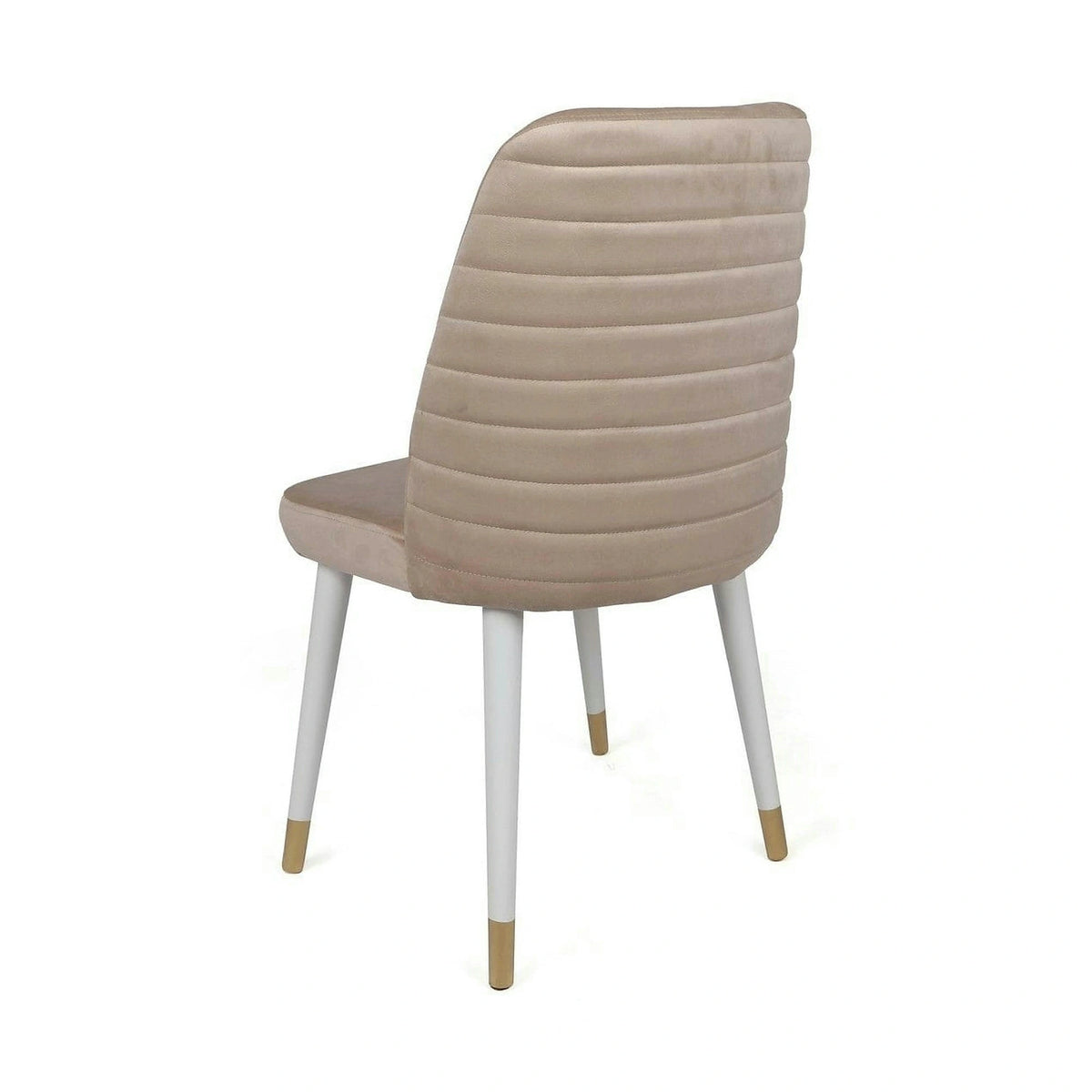 Set 4 scaune HUGO-407 V4, bej/alb, stofa catifelata/metal, 50x49x90 cm