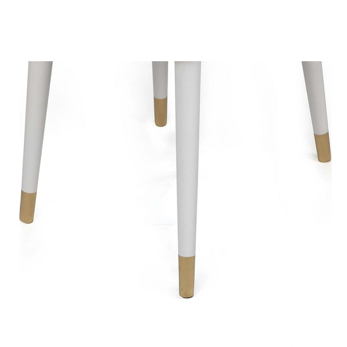 Set 4 scaune HUGO-407 V4, bej/alb, stofa catifelata/metal, 50x49x90 cm
