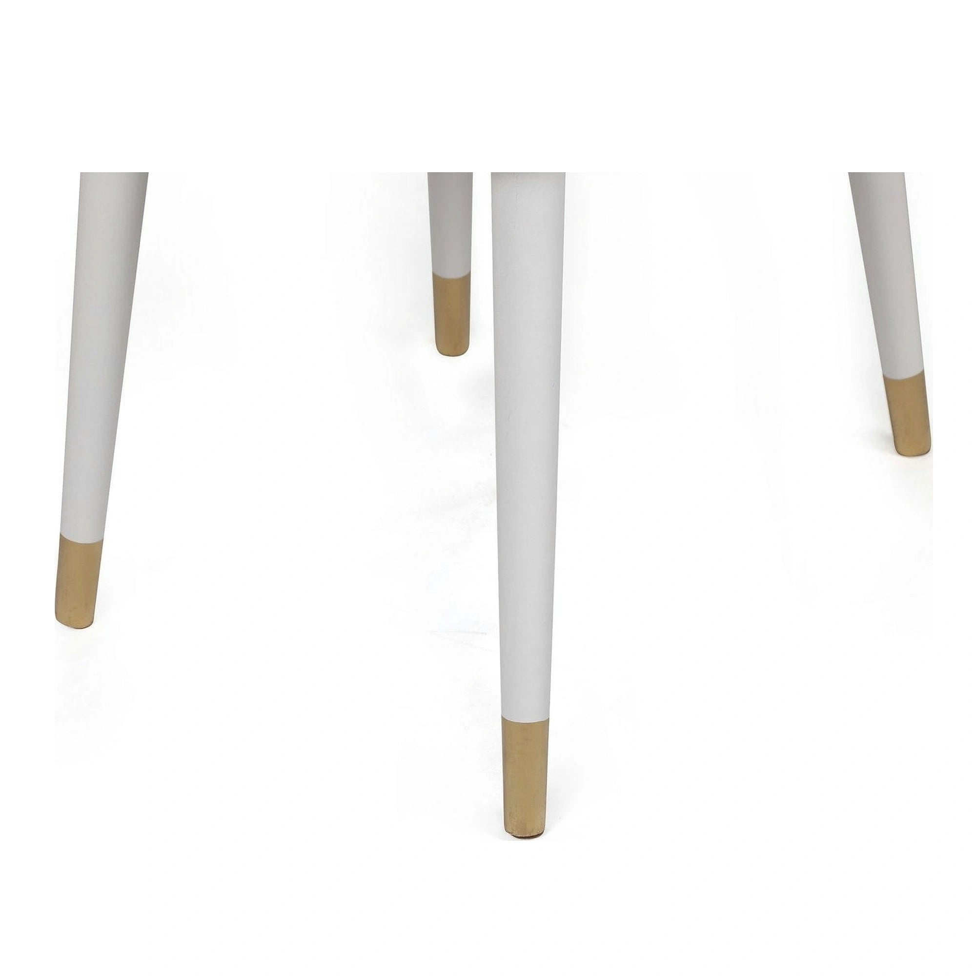 Set 4 scaune HUGO-407 V4, bej/alb, stofa catifelata/metal, 50x49x90 cm