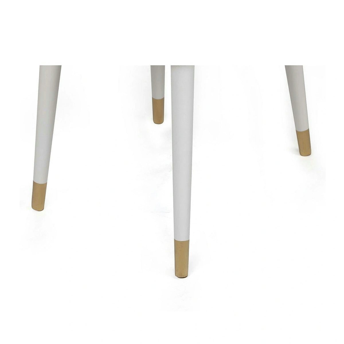 Set 4 scaune HUGO-407 V4, bej/alb, stofa catifelata/metal, 50x49x90 cm