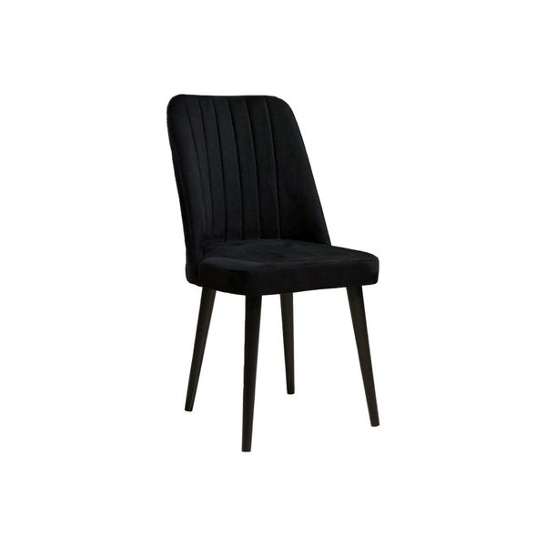 Set 4 scaune POLO, negru, stofa catifelata/metal, 46x45x92 cm