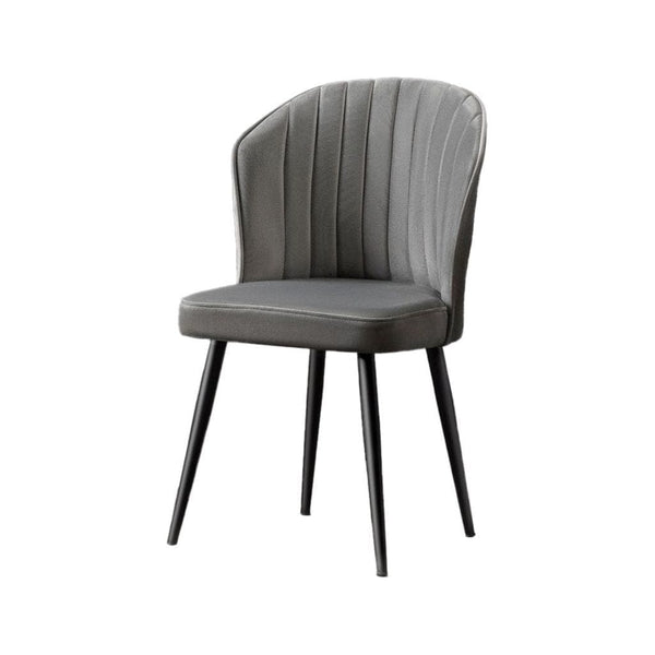 Set 4 scaune RUBI, gri/negru, stofa catifelata/metal, 52x42x85 cm