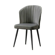 Set 4 scaune RUBI, gri/negru, stofa catifelata/metal, 52x42x85 cm