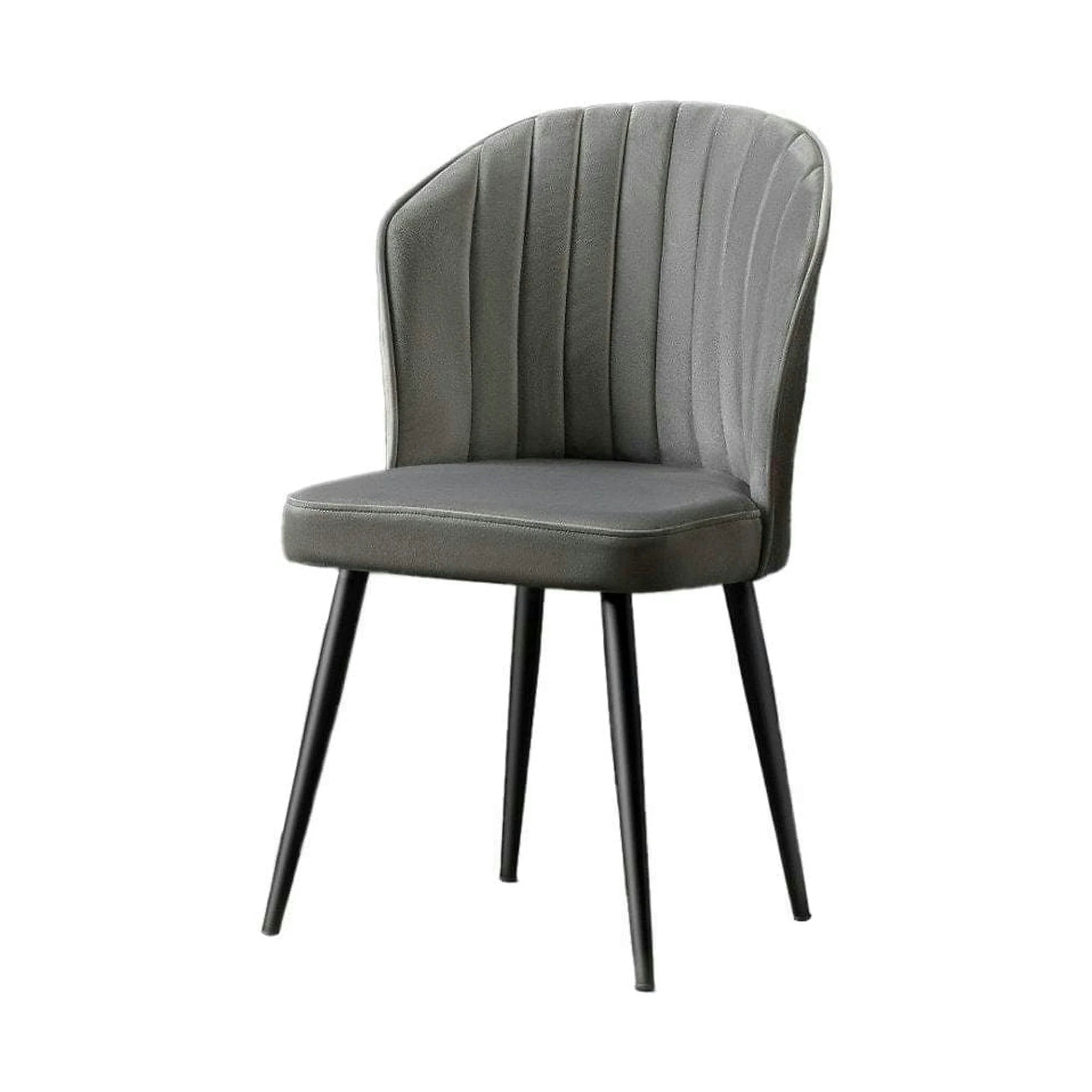 Set 4 scaune RUBI, gri/negru, stofa catifelata/metal, 52x42x85 cm