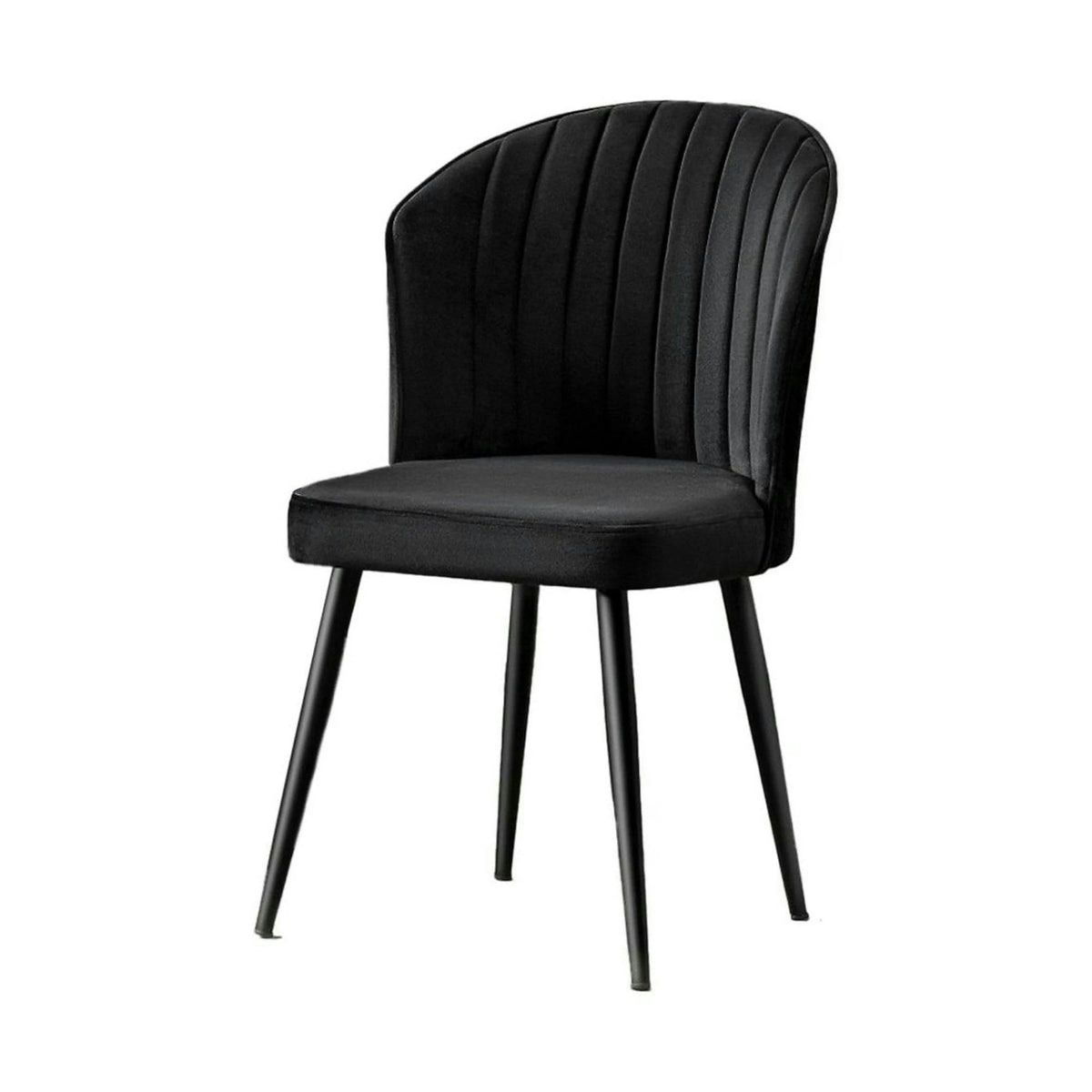 Set 4 scaune RUBI, negru, stofa catifelata/metal, 52x42x85 cm