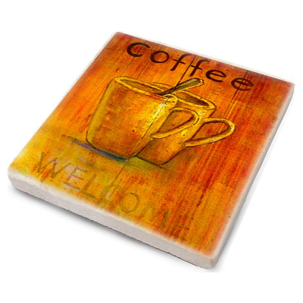 Set 4 suporturi pahare 366TYR1167, multicolor, piatra naturala, 10x1 cm