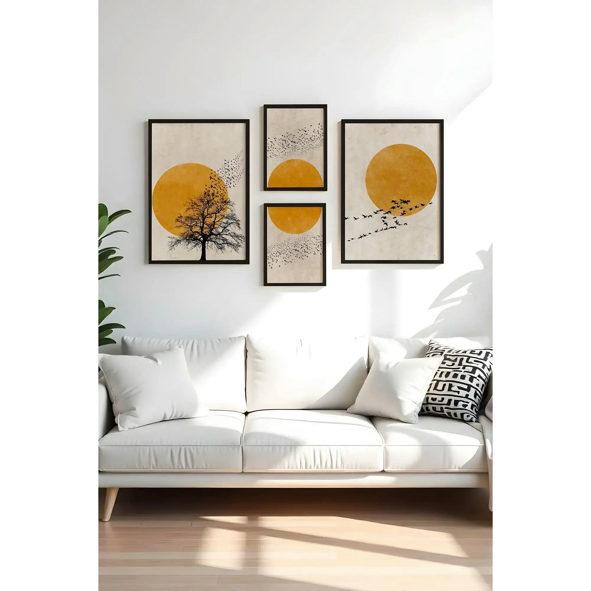 Set 4 tablouri HUHU455-S, multicolor, MDF, 30x40 cm